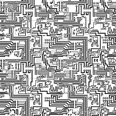 Circuit board vector seamless technological patter Vector Illustration