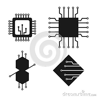 Circuit board vector of icon design set Vector Illustration