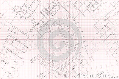 Circuit boiler on graph paper background. Steamshop engineering project. Vector Illustration