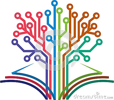 Circuit book logo Vector Illustration
