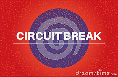 Circuit break vector illustration on a red and blue background Cartoon Illustration