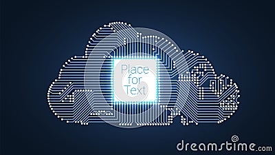 Circuit cloud computing Vector Illustration