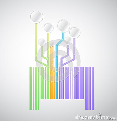 Circuit color barcode or upc illustration design Cartoon Illustration