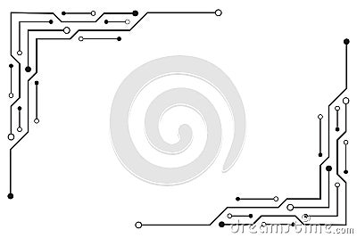 Circuit frame abstract technology on white background Vector Illustration