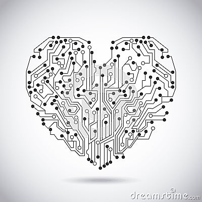 Circuit heart Vector Illustration