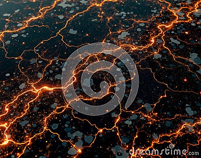 Circuit Marble with binary code veins on obsidian and GPU-inspired copper traces, designed for cyberpunk data center flooring, Stock Photo
