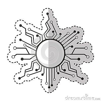 Circuit symbol isolated icon Vector Illustration