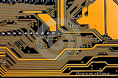 Circuits of a computer motherboard Stock Photo