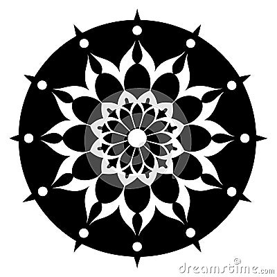 Circula Mandala patter. Black and white mandala pattern. Vector Illustration