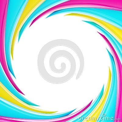 Circular abstract frame made of wavy elements Stock Photo