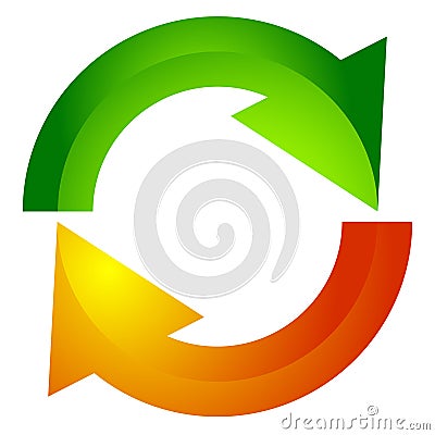 Circular arrow, circle arrow icon. Rotation, restart, twist, turn concept icon / button Vector Illustration