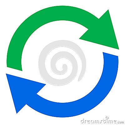 Circular arrow, circle arrow icon. Rotation, restart, twist, turn concept icon / button Vector Illustration