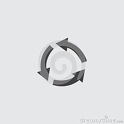 Circular arrow icon in a flat design in black color. Vector illustration eps10 Vector Illustration