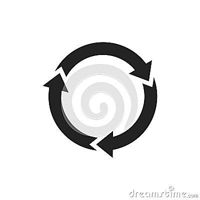 Circular Arrow Icon Symbol for Refreshing and Reloading Content and Data Elements Vector Illustration