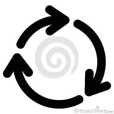 Circular arrow. Rotation symbol. Refresh pictogram. Loading arrow in black. Loop pictogram Stock Photo