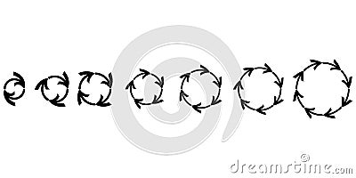 Circular arrows. Chart icon vector set. Cursor sign. Recycle icon. Forward icon. Vector illustration. Stock image. Vector Illustration