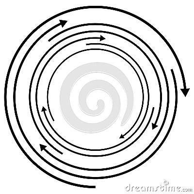 Circular arrows. Rotation, circulation, cycle, spin design element Vector Illustration