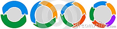 Circular arrows for steps, stages, phases concepts. Cyclic, cycle circle arrow infograph, presentation element Vector Illustration