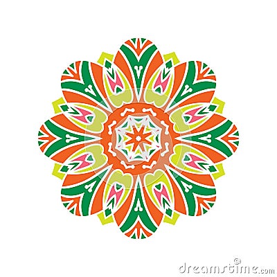 Circular background. Oriental pattern illustration. Flower round ornament Vector Illustration