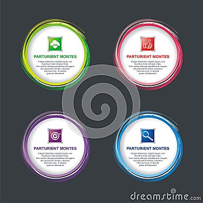 Circular banner with Wavy for infographic, banner or logo Vector Illustration