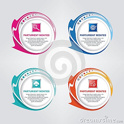 Circular banner with Wavy for infographic, banner or logo Vector Illustration