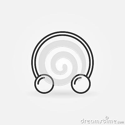 Circular barbells horseshoe outline icon. Vector piercing ring Vector Illustration