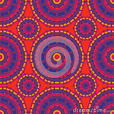 Circular biomorphic feel seamless pattern Vector Illustration