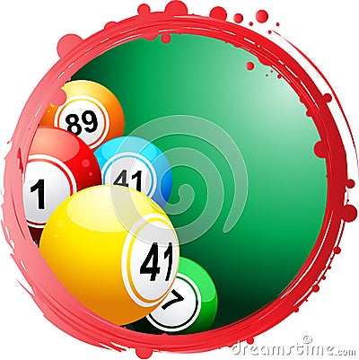 Circular border with bingo balls Stock Photo