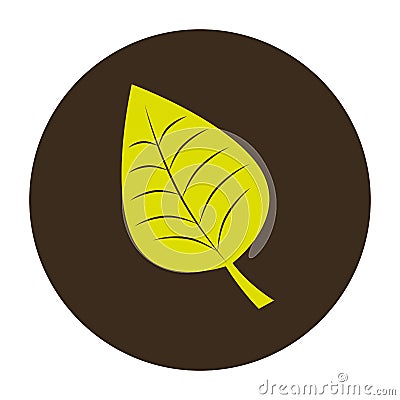 Circular border with green leaves plant Vector Illustration