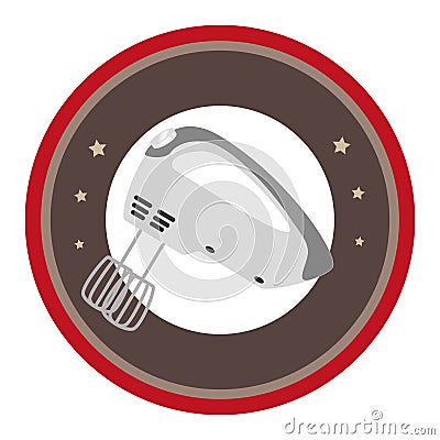 Circular border with kitchen mixer Vector Illustration