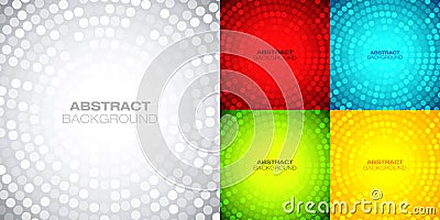 Circular bright backgrounds set. Techno gradient background. Abstract circle colorful frame.Vector illustration. Vector Illustration