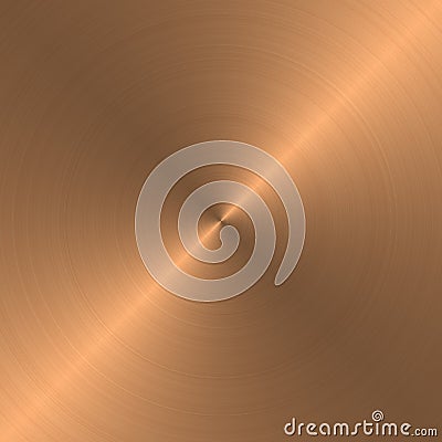 Circular Brushed Copper Stock Photo