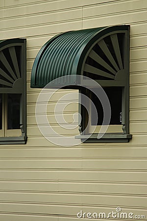 Circular bullnose federation window hood or awning Stock Photo