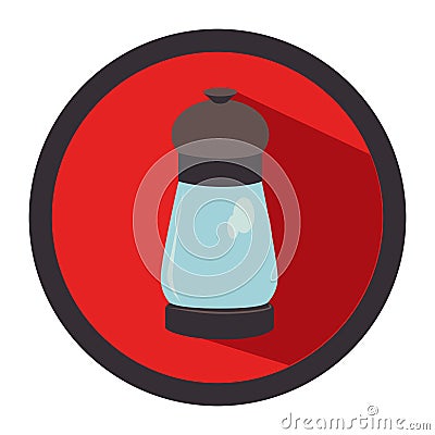 Circular button with salt glass container Vector Illustration