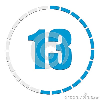 Circular chart, graph. Progress, completion, step indicator. Diagram from 1-24 sections. Segmented circle as duration, sequence, Vector Illustration