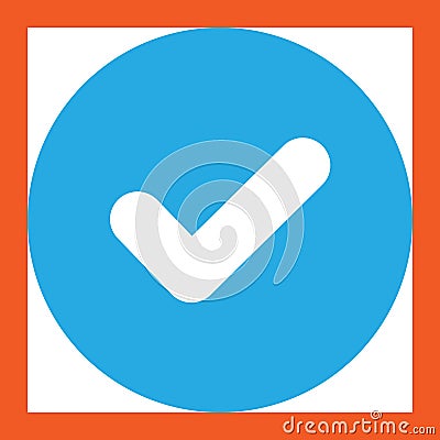 Simple Circular Blue Check Icon Vector Illustration