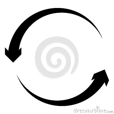 Circular, circle arrow left. Radial arrow icon, symbol. Counterclockwise rotate, twirl, twist concept element. Spin, vortex Vector Illustration