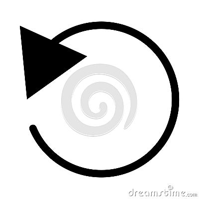 Circular, circle arrow left. Radial arrow icon, symbol. Counterclockwise rotate, twirl, twist concept element. Spin, vortex Vector Illustration