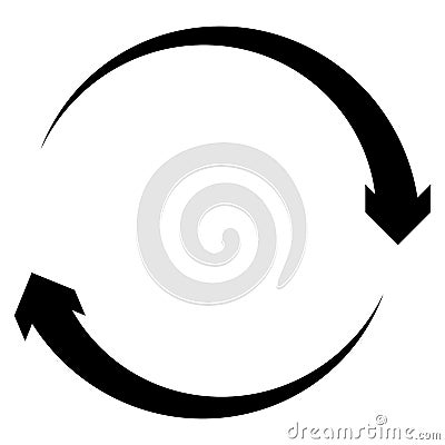 Circular, circle arrow right. Radial arrow icon, symbol. Clockwise rotate, twirl, twist concept element. Spin, vortex pointer. Vector Illustration