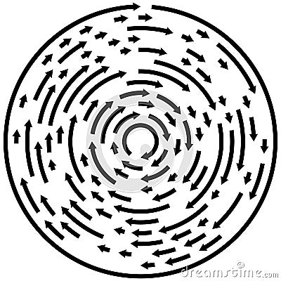 Circular concentric arrows. Cyclic, cycle arrows. Arrow element Vector Illustration