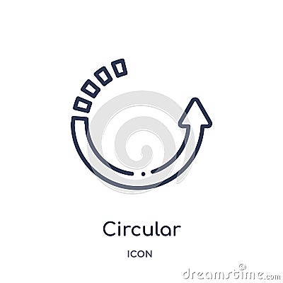 circular counterclockwise arrows icon from ultimate glyphicons outline collection. Thin line circular counterclockwise arrows icon Vector Illustration