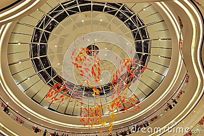 Circular dome of modern plaza hall Stock Photo