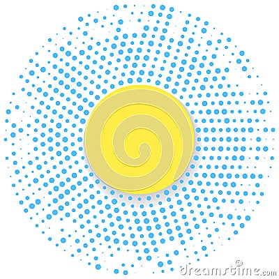 Abstract Circular Blue Halftone Dots Pattern in White Background Stock Photo