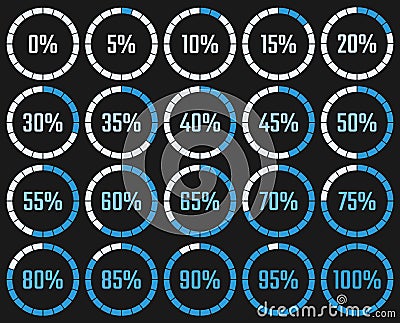 Circular download chart with the percentage of execution in the Vector Illustration