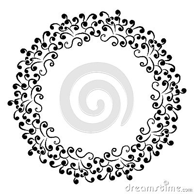 Circular floral ornament, frame for Vector Illustration