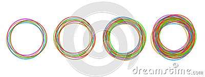 Circular form, set of circles using sketch drawing circle lines, circular logo elements â€“ for stock Stock Photo