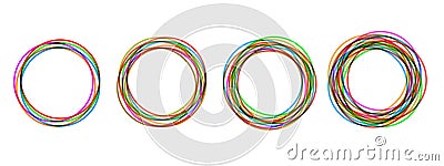 Circular form, set of circles using sketch drawing circle lines, circular logo elements â€“ vector Vector Illustration