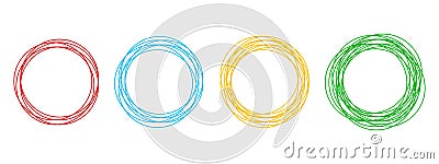 Circular form, set of circles using sketch drawing circle lines, circular logo elements â€“ vector Vector Illustration