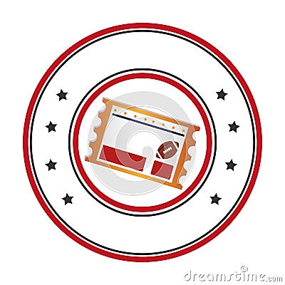 Circular frame with Football Match Ticket Vector Illustration