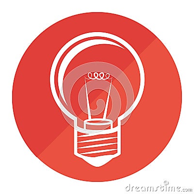 Circular frame with light bulb icon Vector Illustration